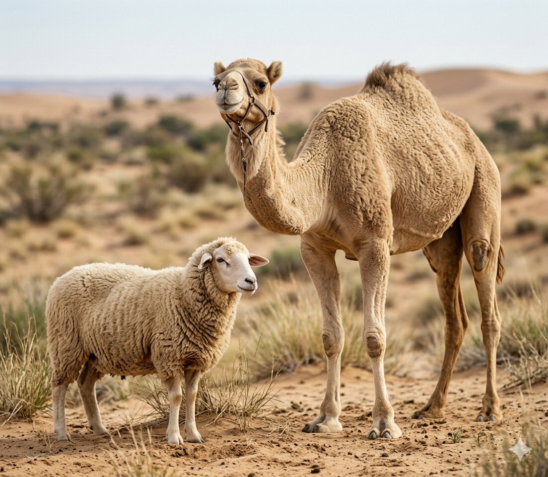 جمل وخروف